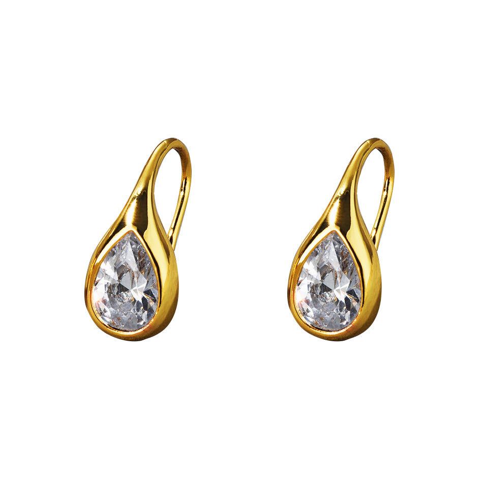 18K Gold Water drop Earrings Minimalist