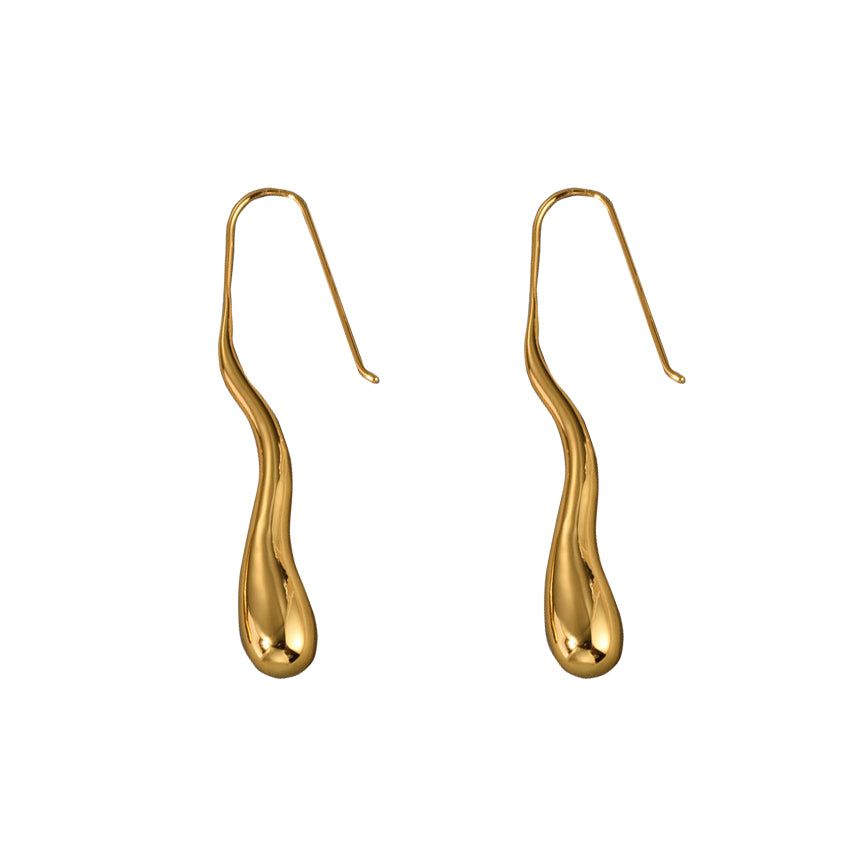 18K Gold Long Waterdrop Earrings