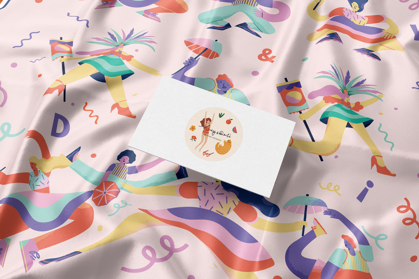 Premium 100% Mulberry Silk Square Scarf - Dance Pattern 30"x30"