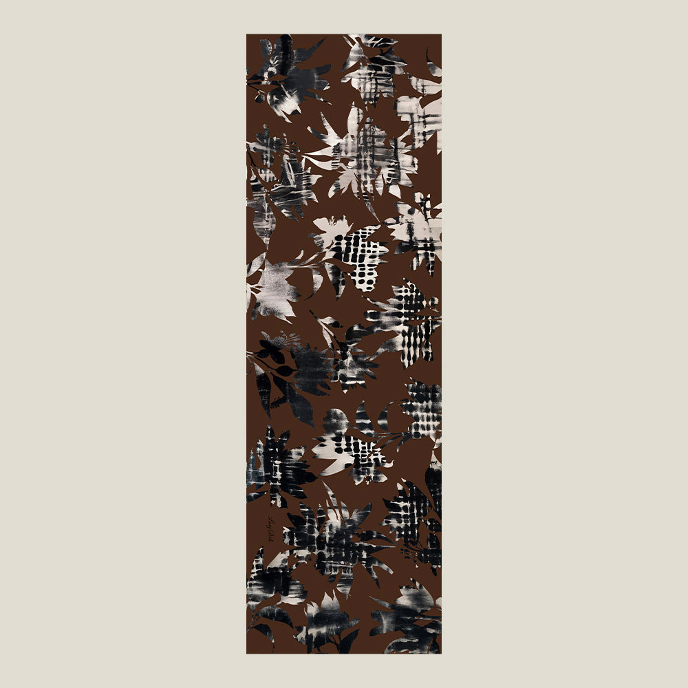 Silk Wool Scarf 30% Silk 70% Wool 60x185cm Abstract Art Print