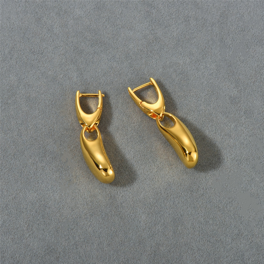 Boucles d'oreilles pendantes en or 18 carats en forme de goutte d'eau