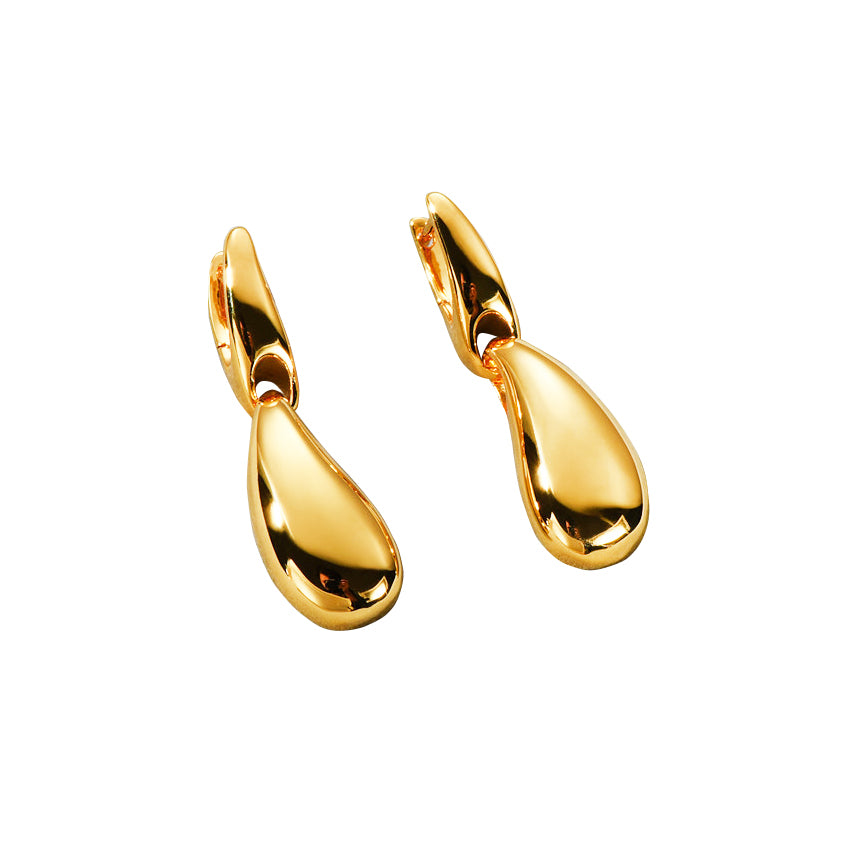 Boucles d'oreilles pendantes en or 18 carats en forme de goutte d'eau
