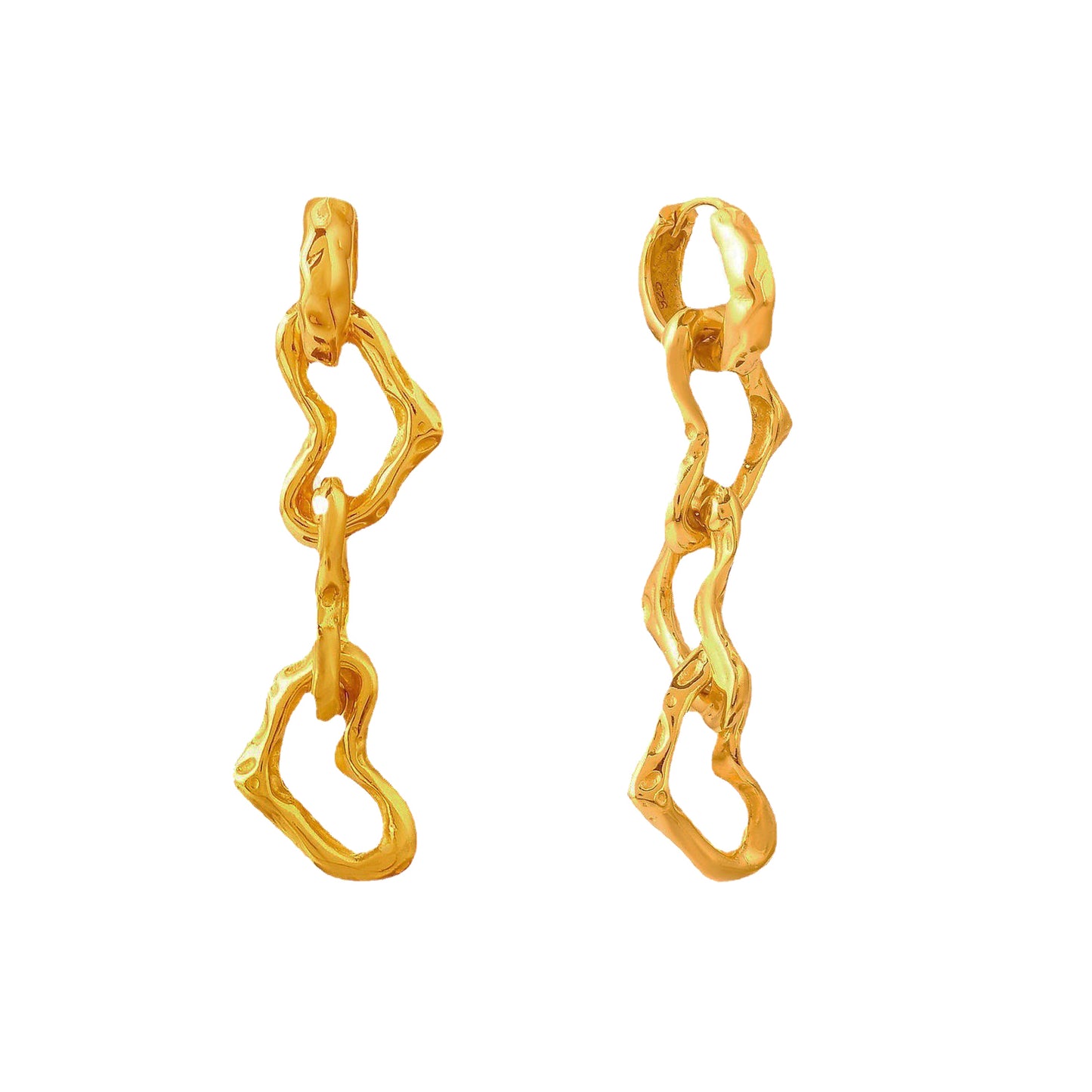 18K Gold Heart-shaped Hoop Earrings