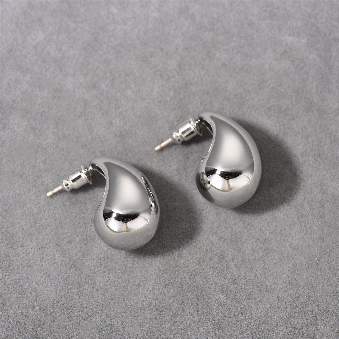 Boucles d'oreilles goutte d'eau en or 18 carats et tige en argent sterling 925