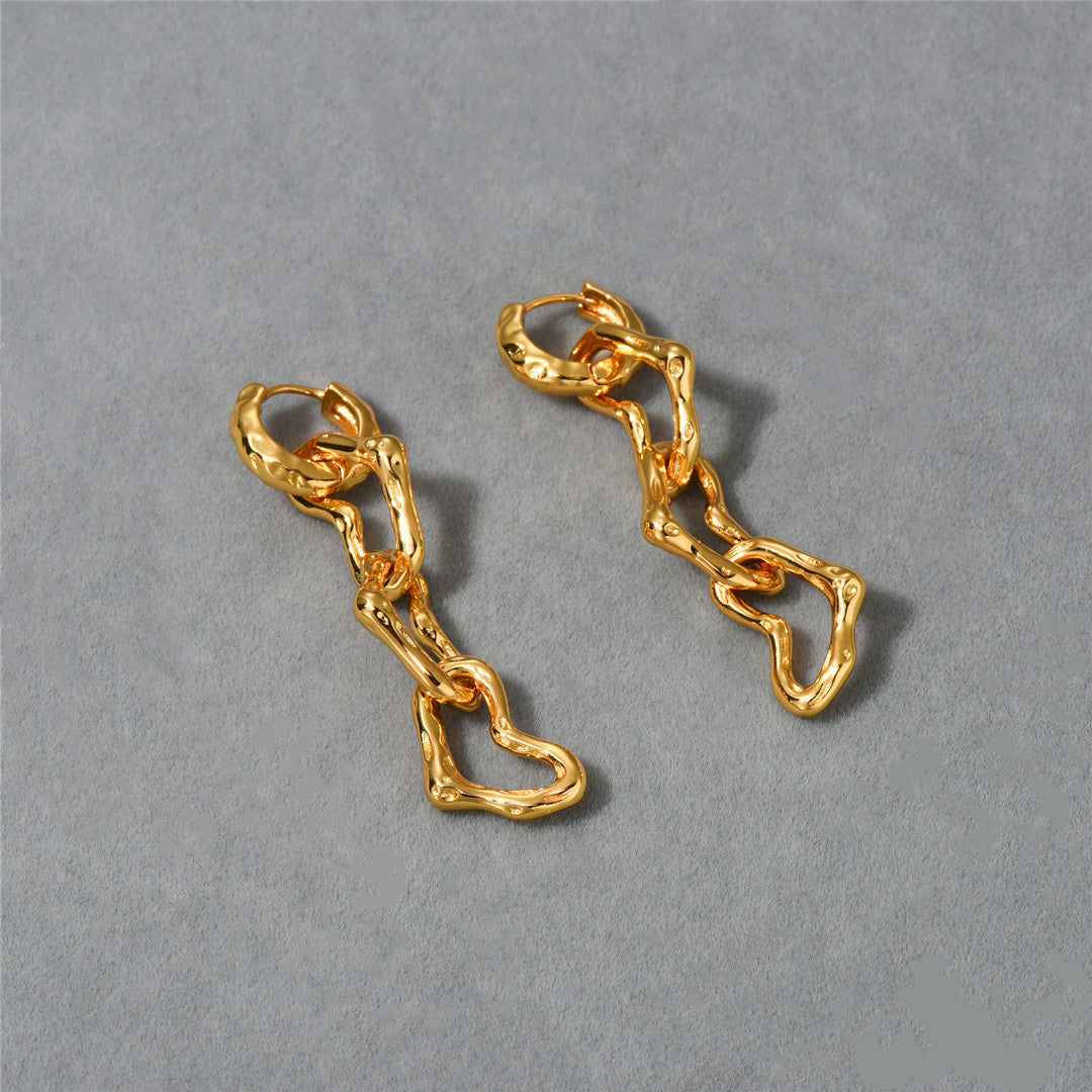 18K Gold Heart-shaped Hoop Earrings
