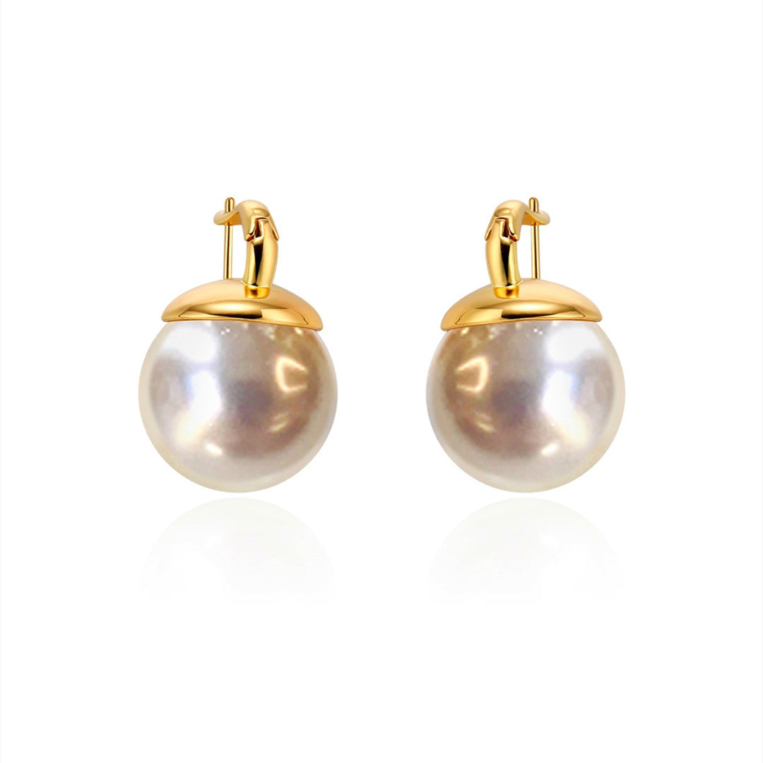 Boucles d'oreilles en or 18 carats avec grosses perles