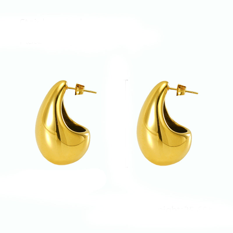Boucles d'oreilles goutte d'eau en or 18 carats et tige en argent sterling 925