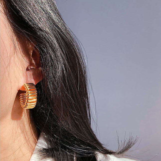 18K Gold Hoop Earrings Minimalist Earrings