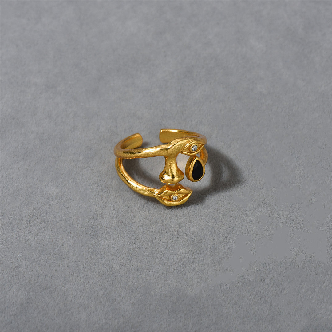 18K Gold Face Ring