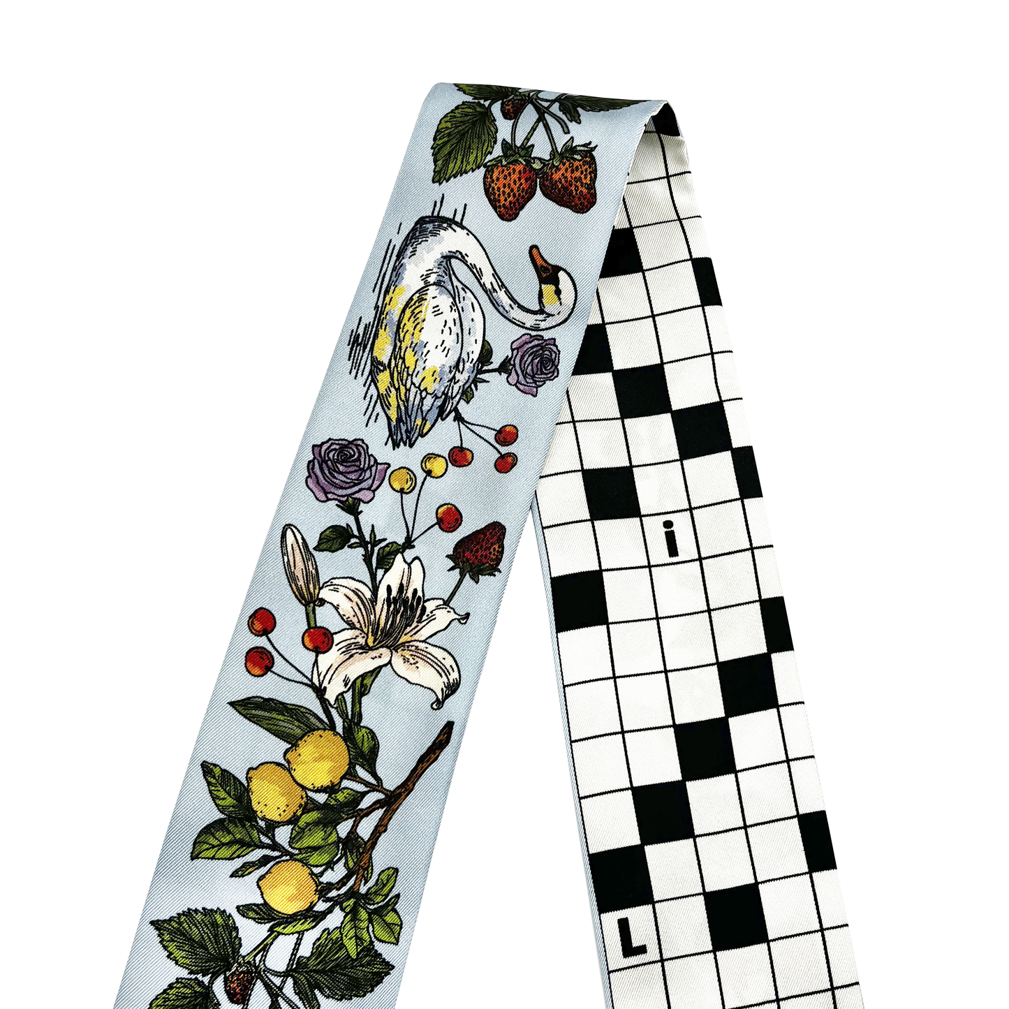 Premium 100% Mulberry Silk Skinny Scarf - Animal chessboard Pattern