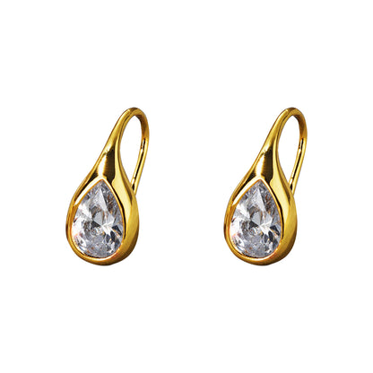 18K Gold Water drop Earrings Minimalist