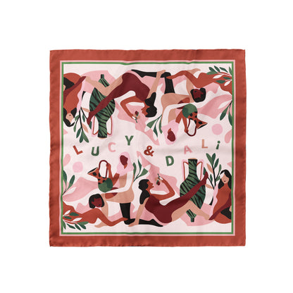 Premium 100% Mulberry Silk Square Scarf - Party 30"x30"