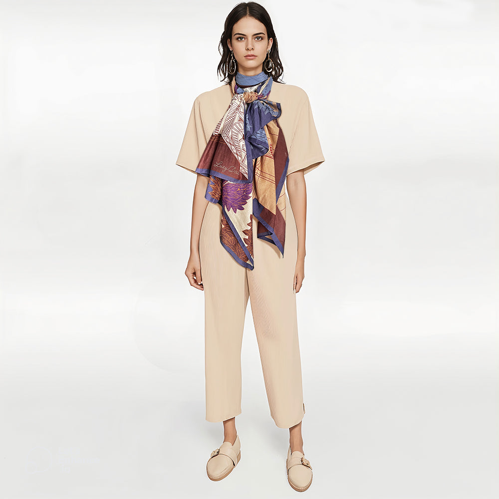 Silk Cotton Summer Lightweight Beach Pareo Sarong Scarf Shawl Wrap Paris Architecture