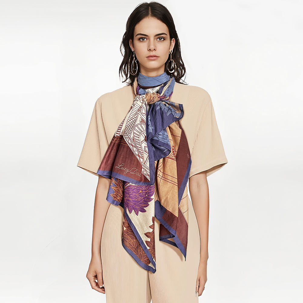 Silk Cotton Summer Lightweight Beach Pareo Sarong Scarf Shawl Wrap Paris Architecture