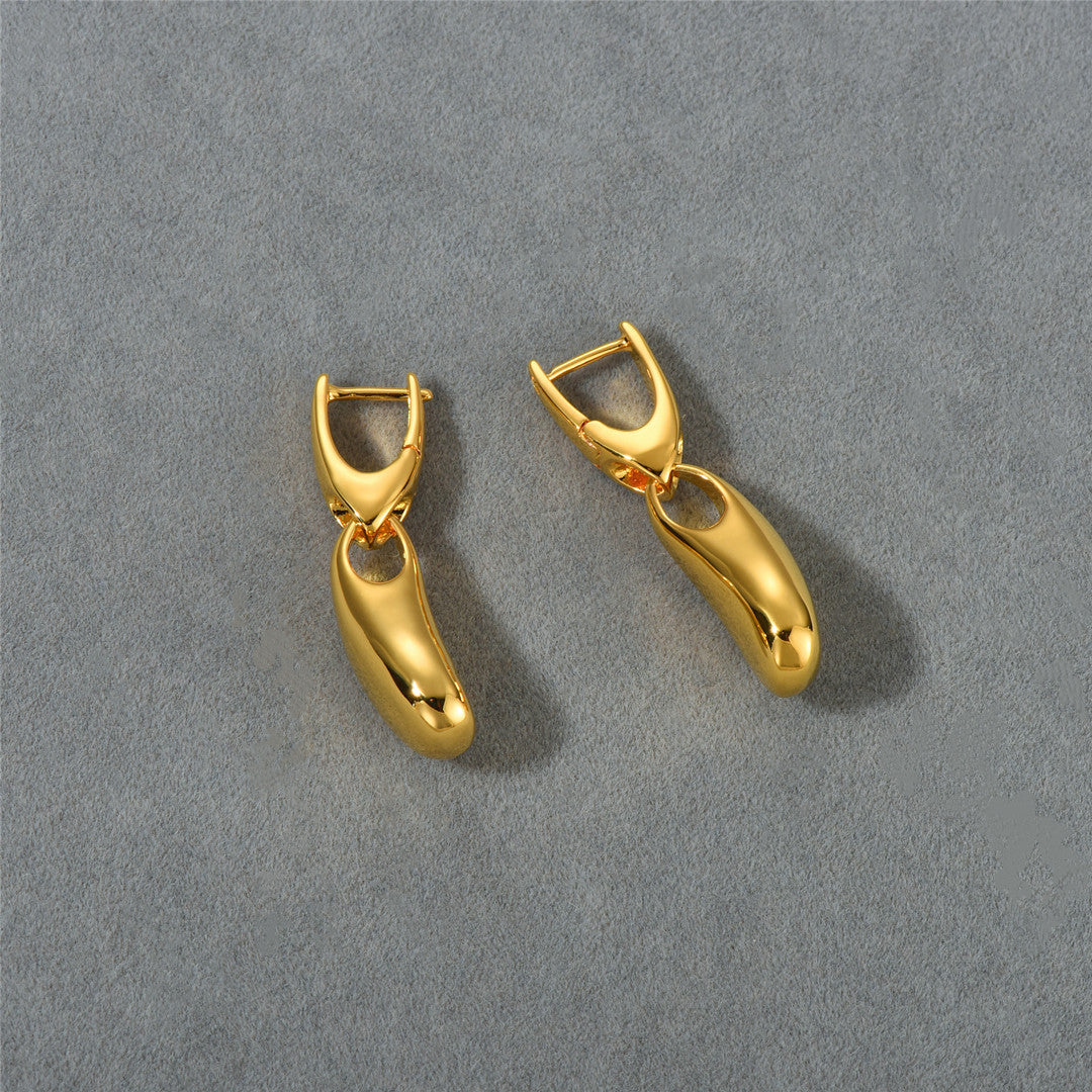 18K Gold Waterdrop Pendant Earrings