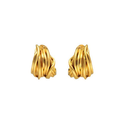 18K Gold Hoop Lines Earrings