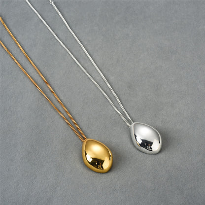 18K Gold Elliptical pendant Necklace