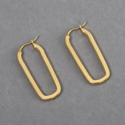 18K Gold Square Earrings Minimalist