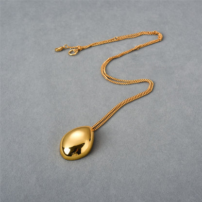 18K Gold Elliptical pendant Necklace