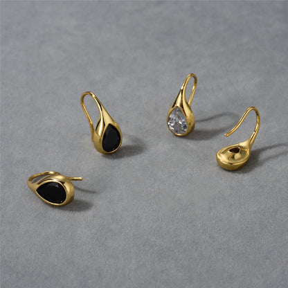 18K Gold Water drop Earrings Minimalist