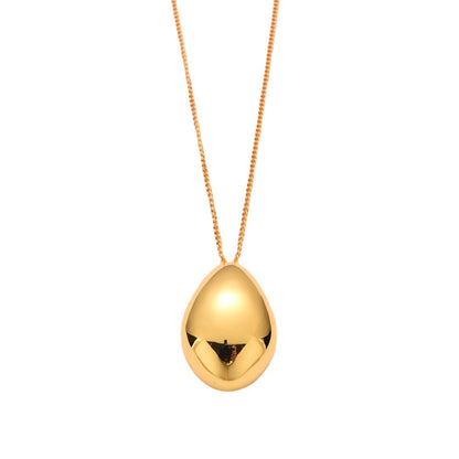 18K Gold Elliptical pendant Necklace