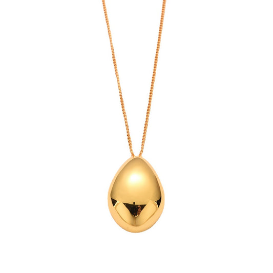 18K Gold Elliptical pendant Necklace