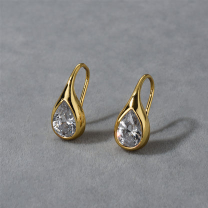 18K Gold Water drop Earrings Minimalist