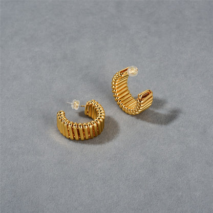 18K Gold Hoop Earrings Minimalist Earrings