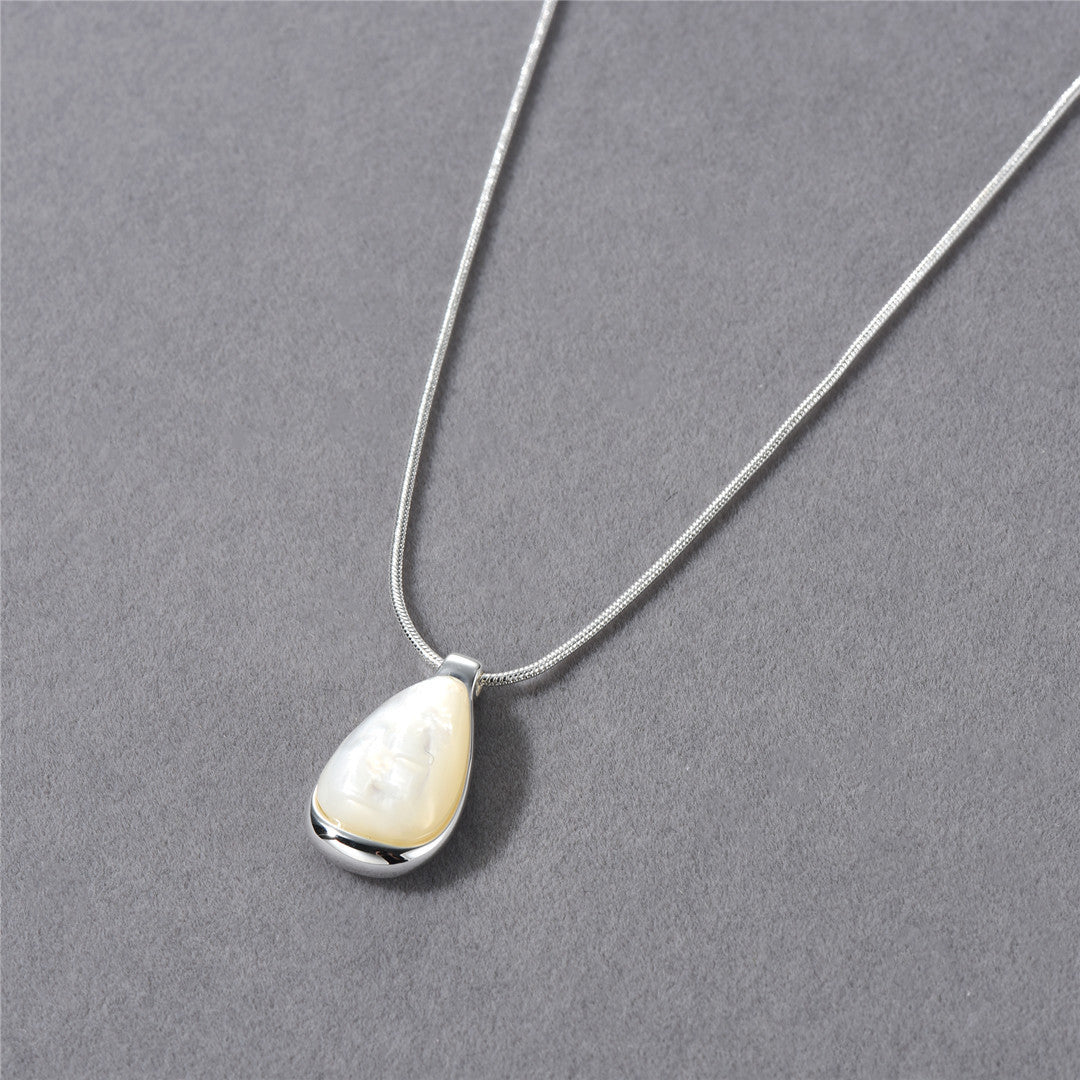 Blue White Stone Pendant Necklace