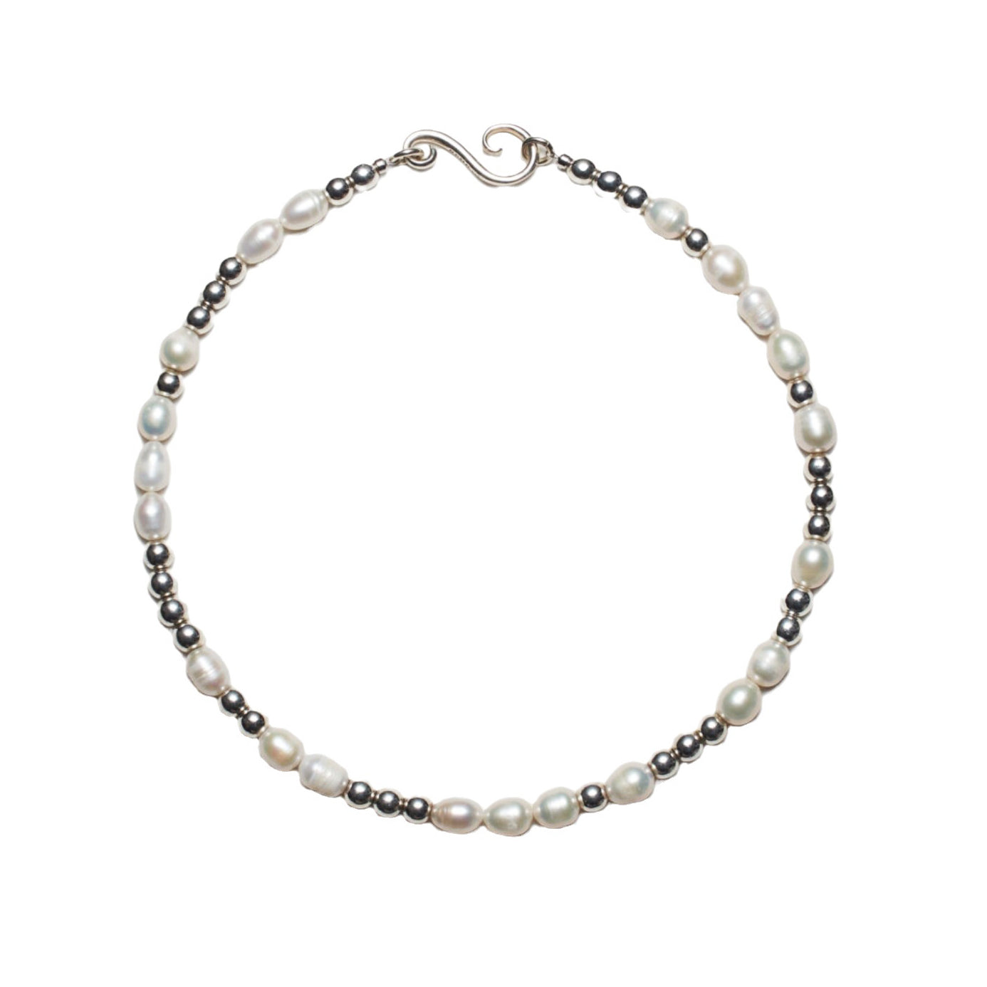 Pearl silver ball Necklace