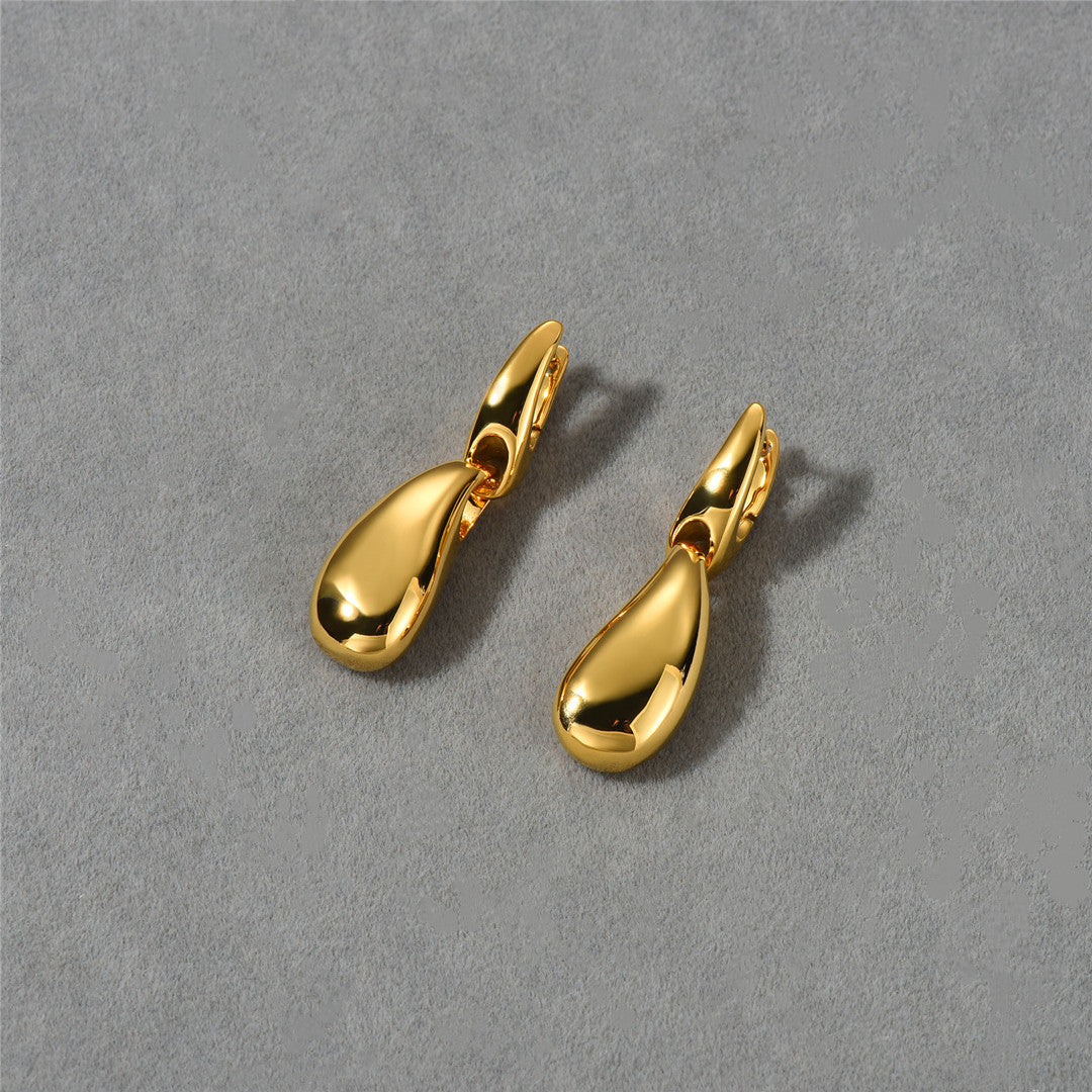 18K Gold Waterdrop Pendant Earrings