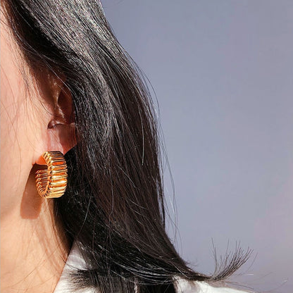 18K Gold Hoop Earrings Minimalist Earrings