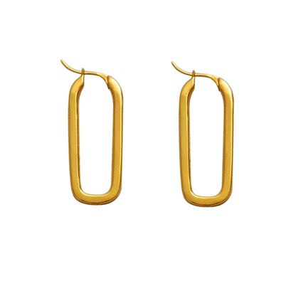 18K Gold Square Earrings Minimalist