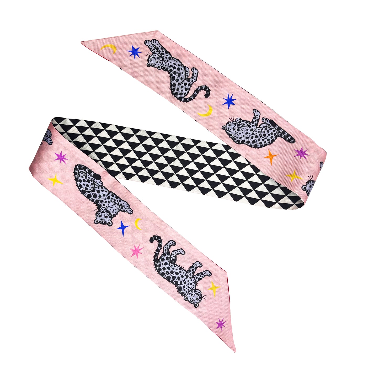 Premium 100% Mulberry Silk Skinny Scarf - Tiger Dream