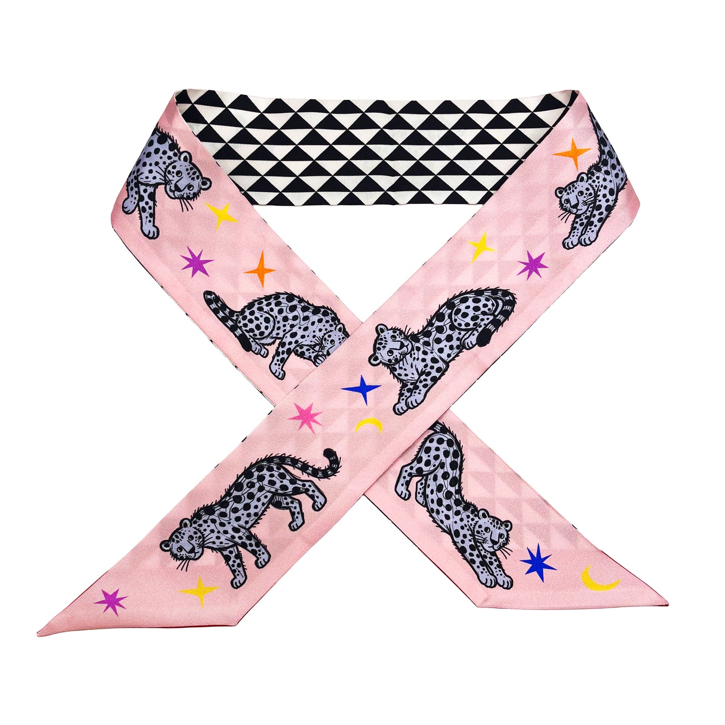 Premium 100% Mulberry Silk Skinny Scarf - Tiger Dream