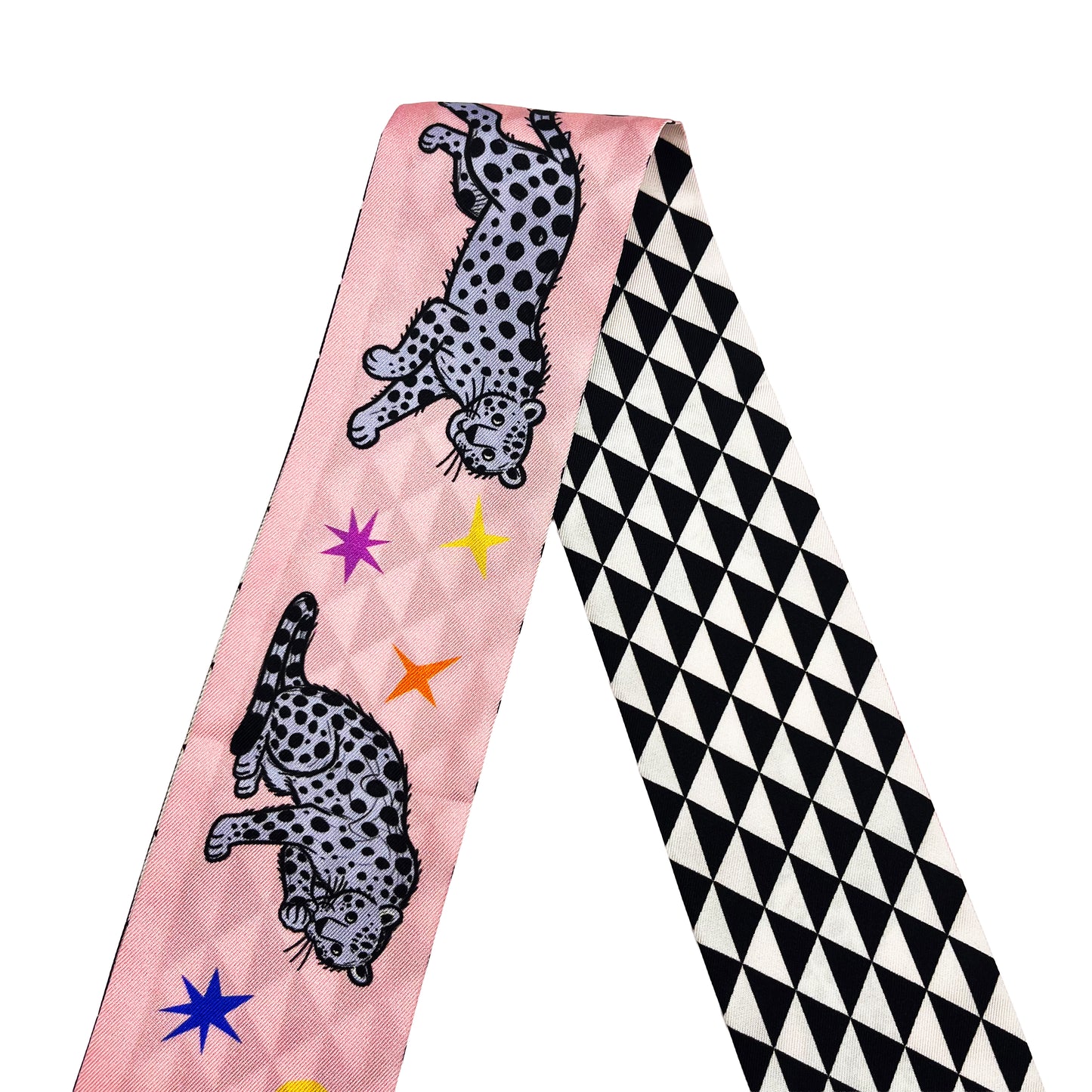 Premium 100% Mulberry Silk Skinny Scarf - Tiger Dream