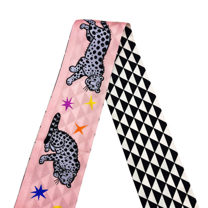 Premium 100% Mulberry Silk Skinny Scarf - Tiger Dream