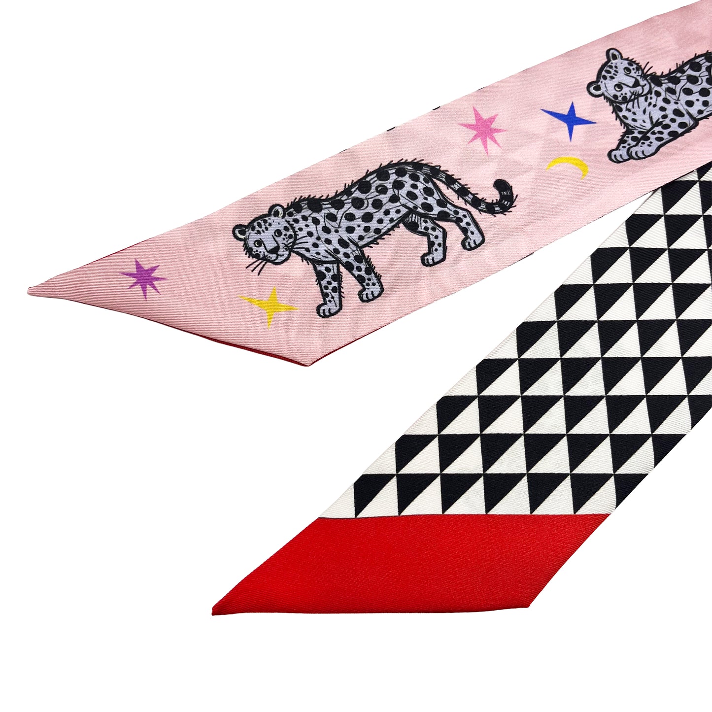 Premium 100% Mulberry Silk Skinny Scarf - Tiger Dream