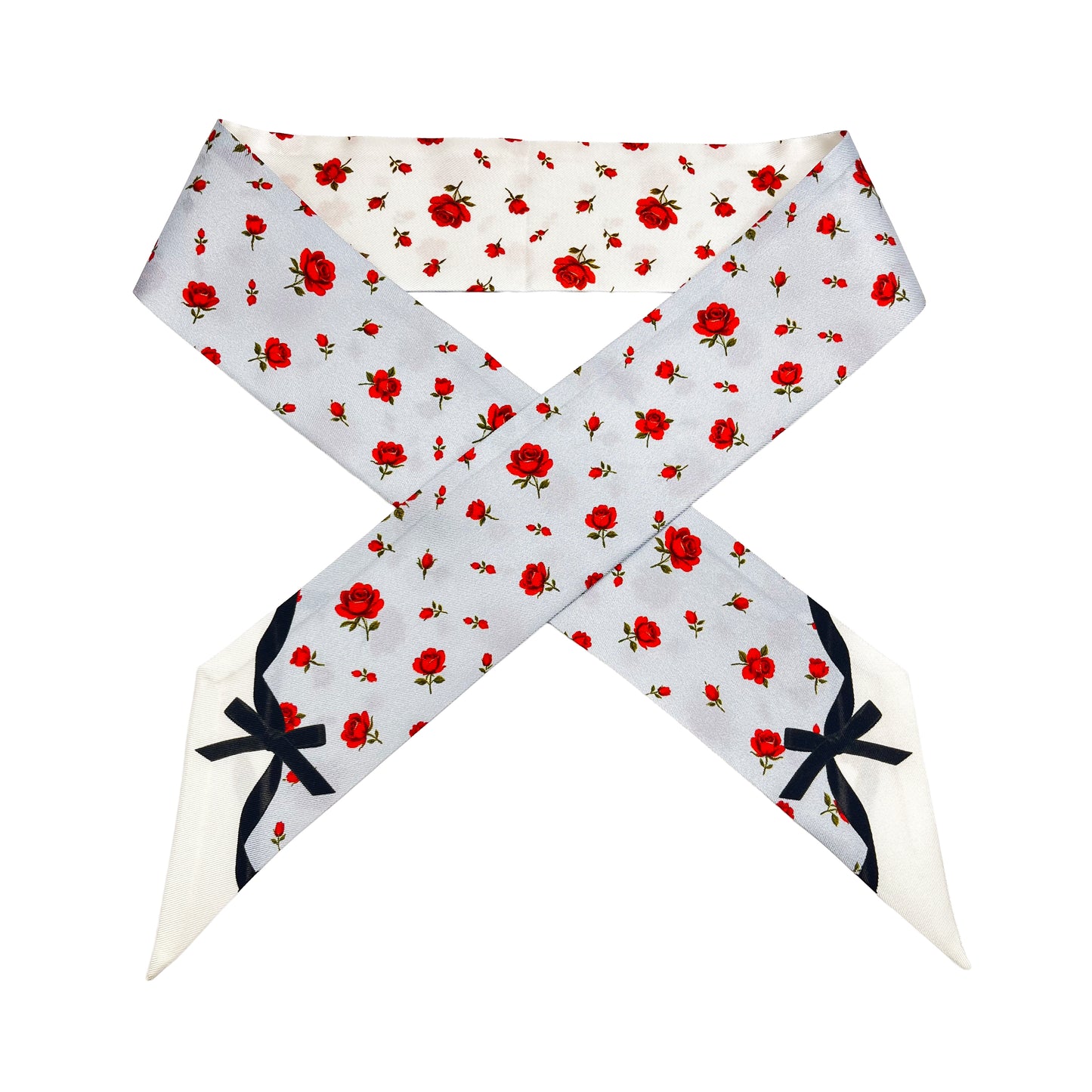 Premium 100% Mulberry Silk Skinny Scarf - Rubans et Roses