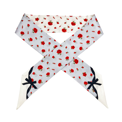 Premium 100% Mulberry Silk Skinny Scarf - Rubans et Roses