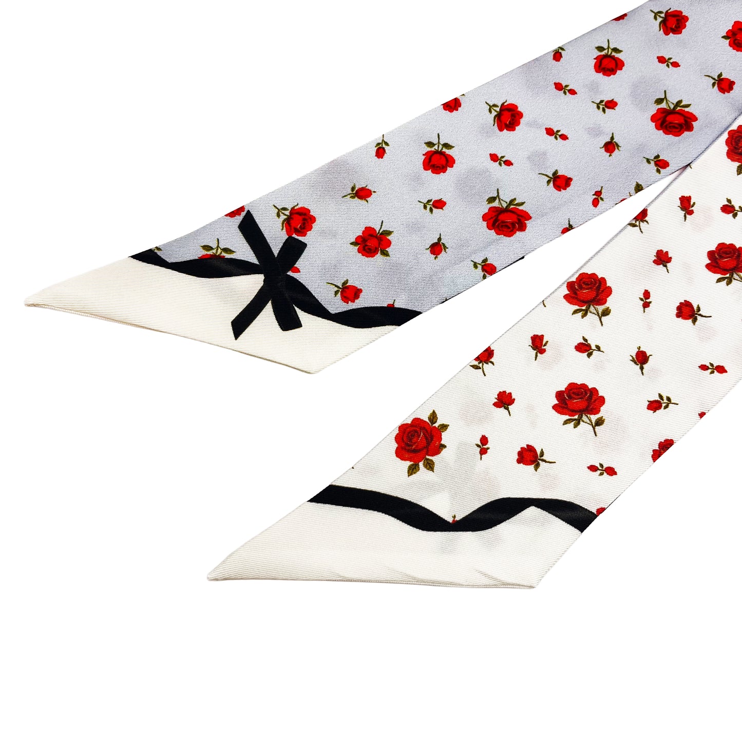 Premium 100% Mulberry Silk Skinny Scarf - Rubans et Roses