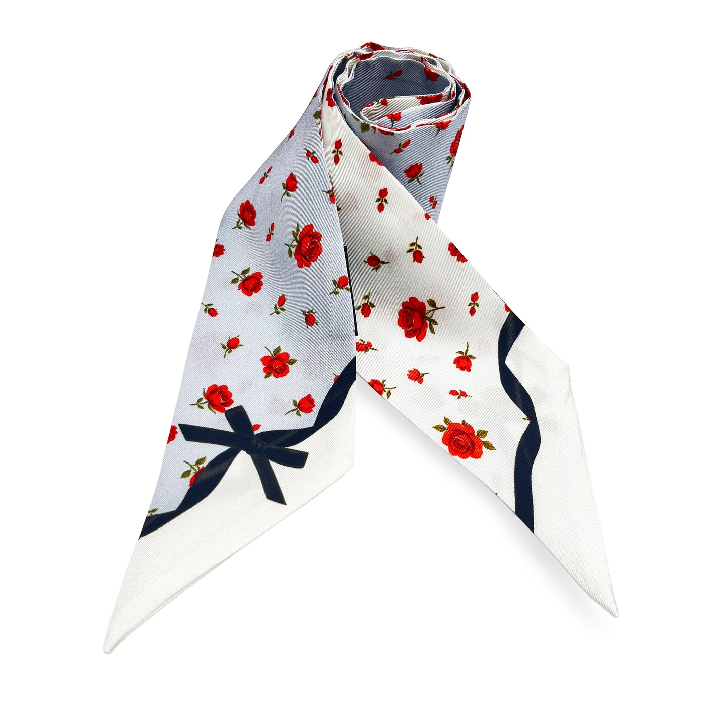 Premium 100% Mulberry Silk Skinny Scarf - Rubans et Roses