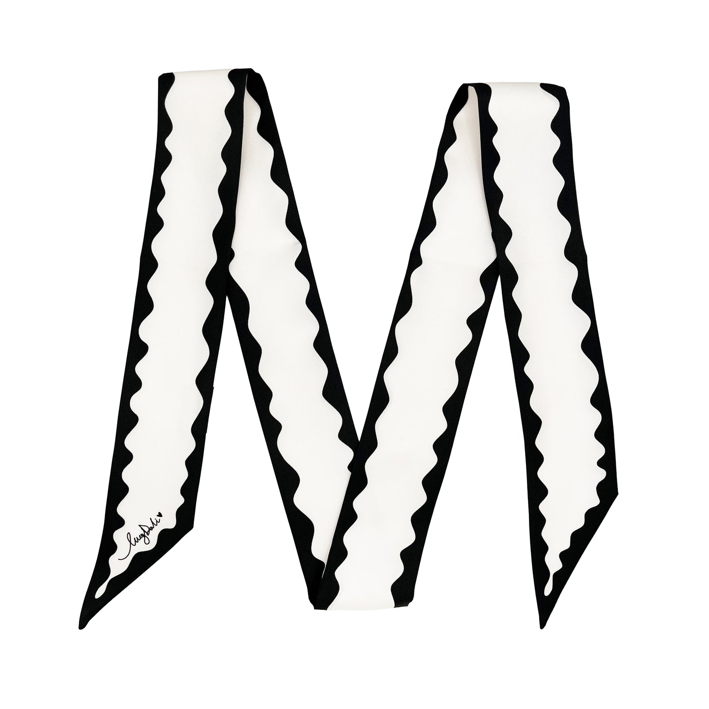 Foulard fin 100 % soie de mûrier de qualité supérieure - Motif chat et fleur rose