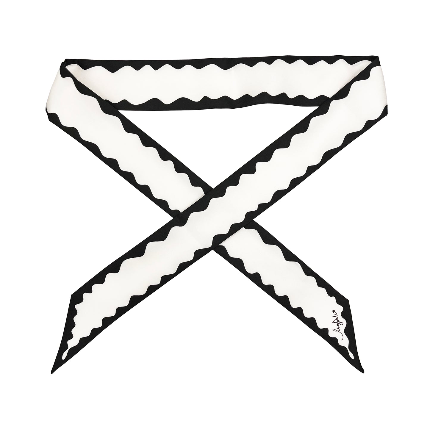 Foulard fin 100 % soie de mûrier de qualité supérieure - Motif chat et fleur rose