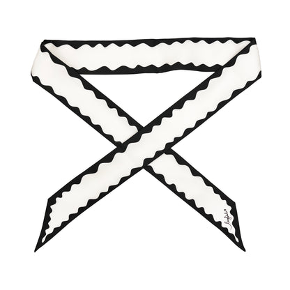 Foulard fin 100 % soie de mûrier de qualité supérieure - Motif chat et fleur rose