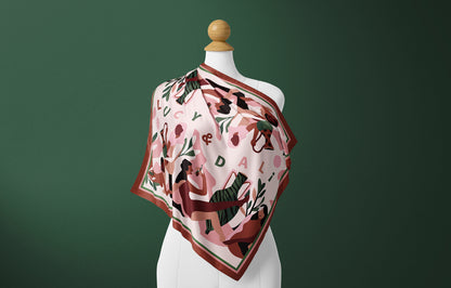 Premium 100% Mulberry Silk Square Scarf - Party 30"x30"