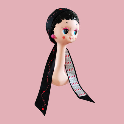 Premium 100% Mulberry Silk Skinny Scarf - Lipstick Pattern