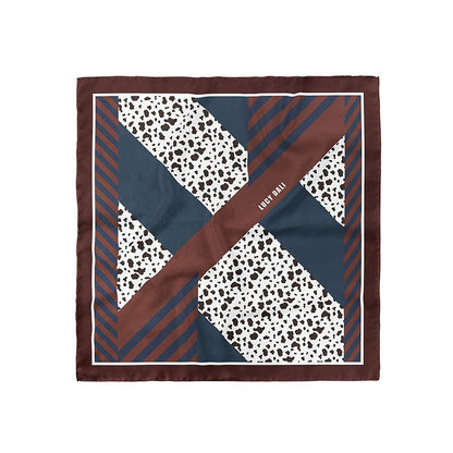 Premium 100% Mulberry Silk Square Scarf - Geometric animal Pattern 30"x30"